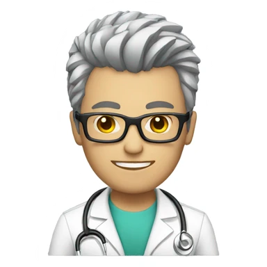 male punkrock doctor with glasses sticker