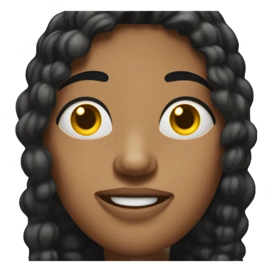 Hyperpigmention meme. Black hair with white ends. Red cheeks. Yellow face. Long nose. Pink lips.  One eye. Face looking to the left.  sticker