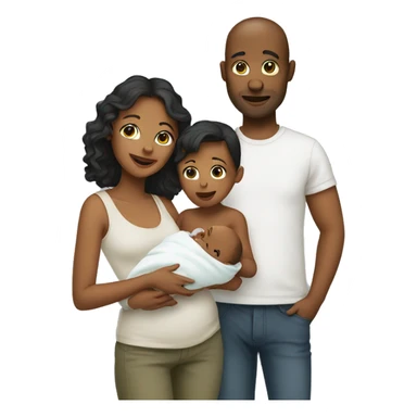 couple with a baby sticker