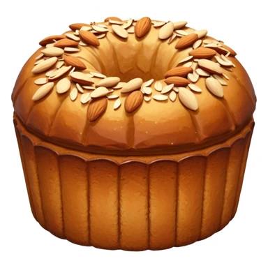 Alsacian kougelhopf with almonds on the top sticker