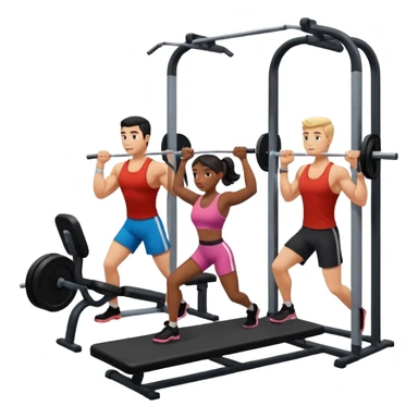 ein gym mit geräten und zwei freunden die sport machen sticker