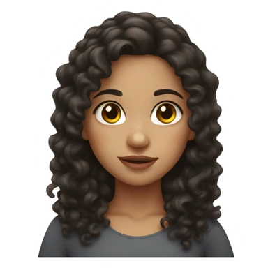 Spanish girl with curly dark brown hair and lashes sticker