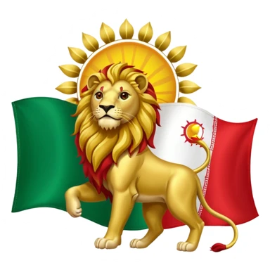 Iran lion and sun flag sticker