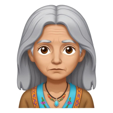 Gray haired female hippie depressed sticker