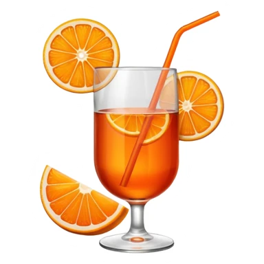 Mach mir einen Aperol in Emoji Stil - eine Orangenscheibe im Glas und ein Strohhalm - keine Deko am Glas oben sticker