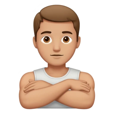 Man with crossed arms around neck sticker