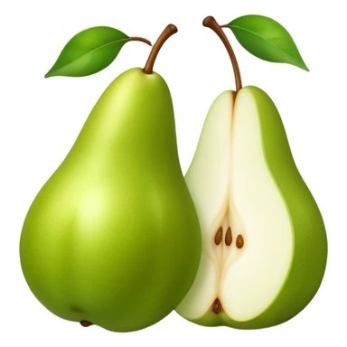 Green pear cut in half front sticker