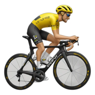 Un cycliste du tour de France avec un maillot jaune sticker