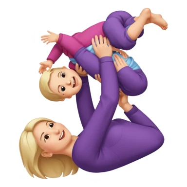 Mom holding baby upside down  sticker