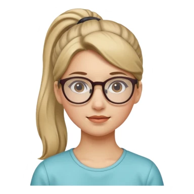 Ponytail Girl with Glasses sticker
