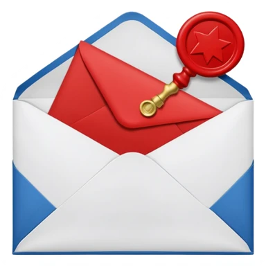 closed envelope with asterisks in the upper right corner sticker