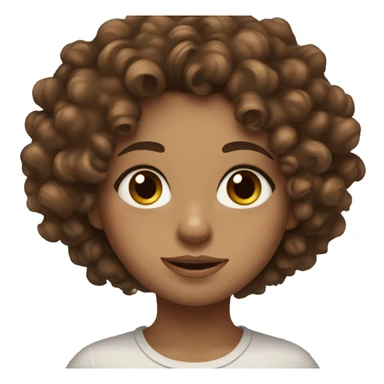 Tarnish girl with brown curly hair and hazel eyes,￼ a few freckles sticker