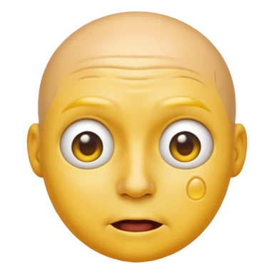 I want the emoji to be dizzy and sweaty and sweaty and transparent with yellow skin color and bald like all emoji’s  sticker