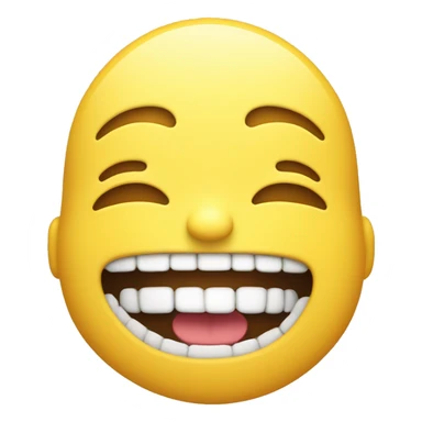 Smiling emoji with yellow bone in it’s mouth  sticker