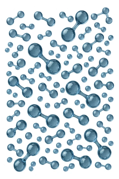 molecole di ossigeno che volano realistiche tante sticker