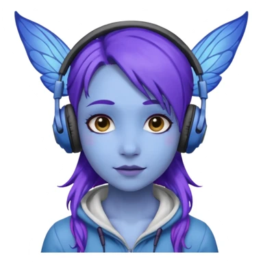 fairy blue purple headphones sticker