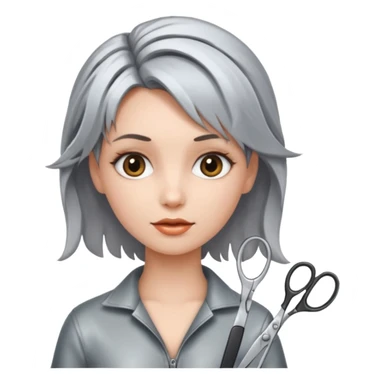 A girl that has sissors in her hair   sticker