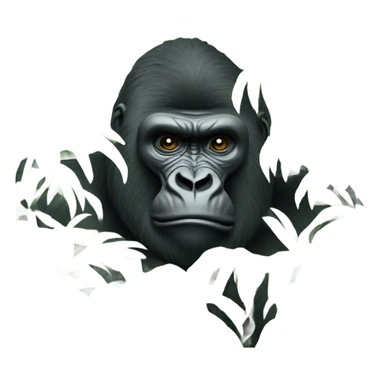Gorilla stuck in a bundle of bushes sticker