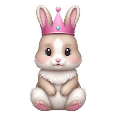 bunny with pink crown sticker