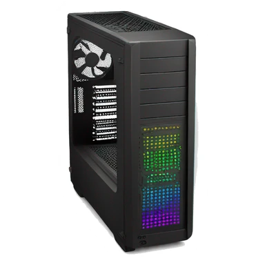 pc mid-tower case with RGB sticker