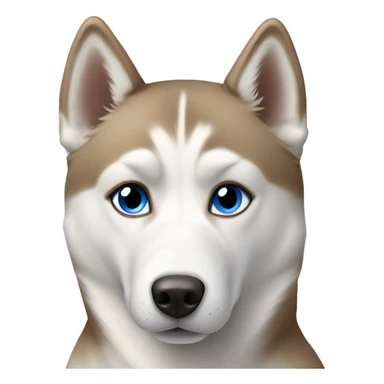 light brown and white husky with two different color eyes sticker