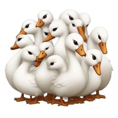 A pile of apologetic geese sticker