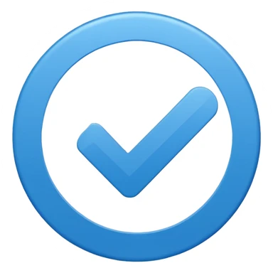 Mavi yuvarlağın içinde beyaz tik sticker