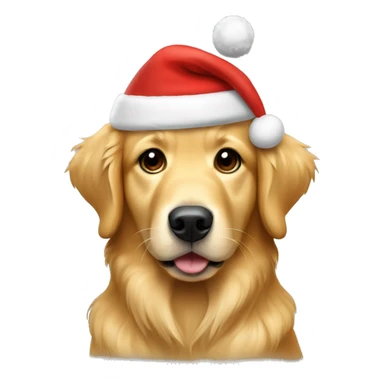 Golden retriever with christmas cap sticker