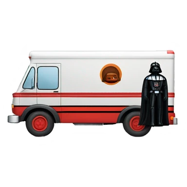 1976 very long mail delivery truck Darth Vader truck  sticker