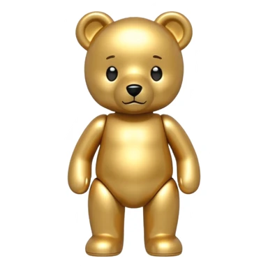 gold metal tedy bear sticker