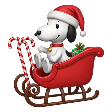 snoopy christmas on santa sleigh  sticker