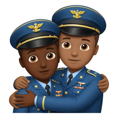 dos soldados dando es un abrazo de solidaridad de fraternidad sticker