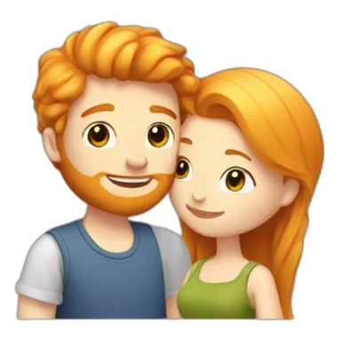 Romance between a ginger girl and blonde guy sticker