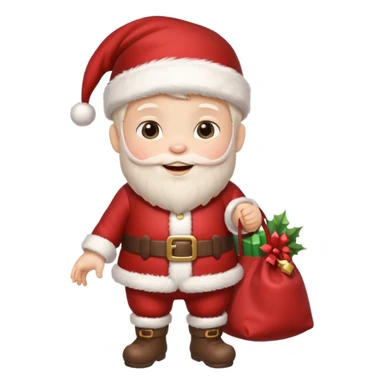 baby Santa Claus is carrying a bag of presents  sticker