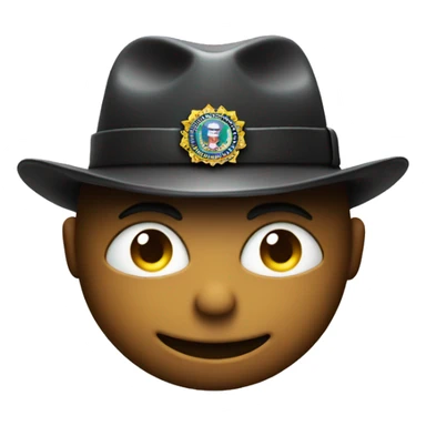 smirk face with fbi hat on sticker