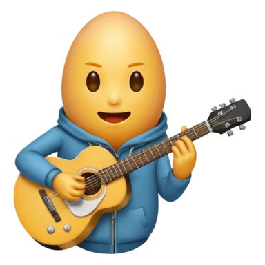 Faceless Egg playing a guitar sticker