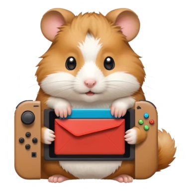 hamster playing Nintendo switch sticker