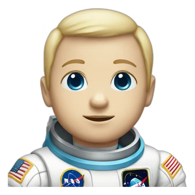 white baby blue eyes astronaut body sticker