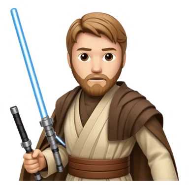 star wars master kenobi with lightsaber sticker