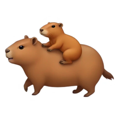 little capybara riding on capybara sticker