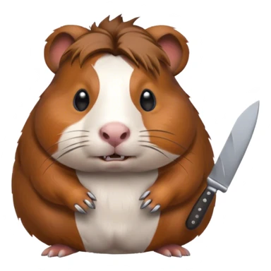 An angry guinea pig with a knife in its paw  sticker