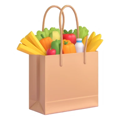a shopping bag full of food sticker