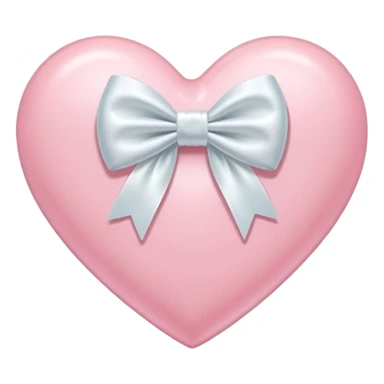 Pastel pink heart with white bow sticker