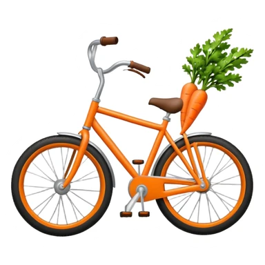 bicycle with 1 wheel and carrot instead of a steering wheel sticker