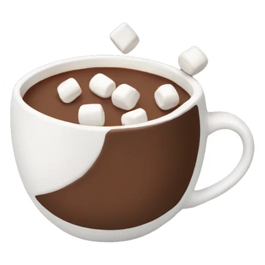 hot chocolate in a mug with marshmallows  sticker