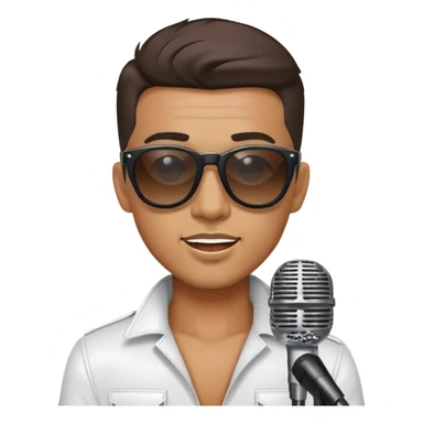 cool male singer with sunglasses and microphone sticker