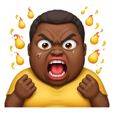 gum tsion emoji very not nice rude shouting ragebaiter fat ugly fat  black sticker