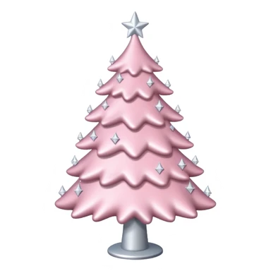 A light pink Christmas tree with white shimmering small stars all over it sticker