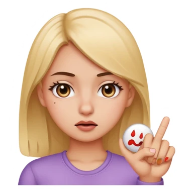 a girl rolling her eyes with the middle finger up sticker