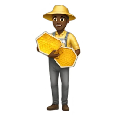 Tall black man beekeeper with honeycomb full body sticker